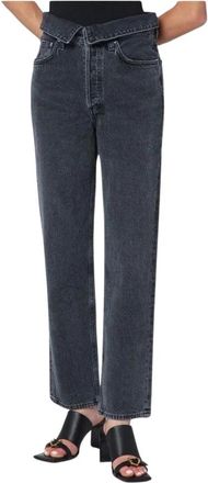 A Gold E Premium Denim Origami Taille Jeans - Dames - Regular Fit Jeans - Zwart - W27 - Denim - Jeans