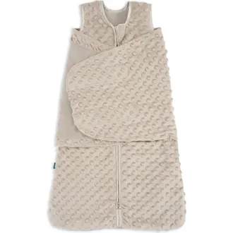 Halo Plush Dots Velboa 3.0 TOG Sleepsack Swaddle, 3-Way Adjustable Wearable Blanket in Fawn Grey at Nordstrom, Size X-Small