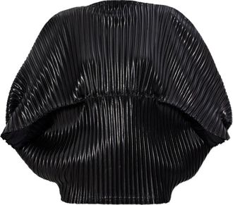 Issey Miyake Pliss&eacute; top met pofmouwen - Zwart