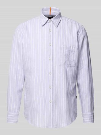 Boss Orange by Hugo Boss BOSS Orange Freizeithemd mit Knopfleiste in Flieder, Gr&ouml;&szlig;e M