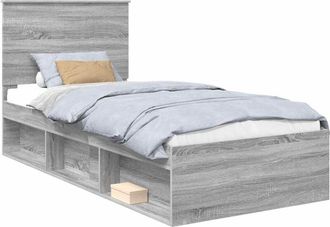 vidaXL Bed Frame Grey Sonoma 90 x 190 cm Solid Pine Wood vidaXL