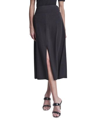 DKNY Dkny Arid Pique Mini Logo Emblem Slit Skirt