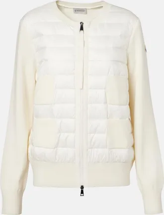 Moncler Tricot down-paneled virgin wool cardigan
