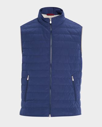 Brunello Cucinelli Mens Bonded Nylon Down Vest