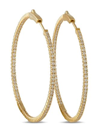Luxury Bazaar diamond hoop earrings - Gold