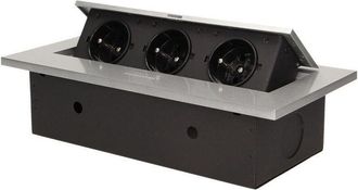 OEM Bases Empotrables 3x250v Con Borde Grueso, Gris Or-ae-1335/g