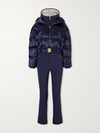 Bogner Tuta Da Sci Trapuntata Con Finiture In Peluche E Cappuccio Aya - Blu