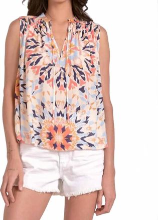 Elan Sleeveless Flowy Top In Kaleidoscope