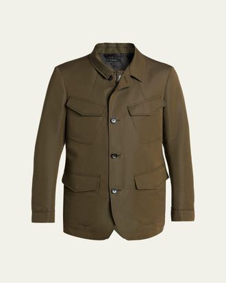 Tom Ford Mens Compact Nylon Flap-Pocket Field Jacket