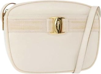 Ferragamo Pre-owned Cross Body Bags, female, White, Size: ONE SIZE Pre-owned Leather Shoulder Bag