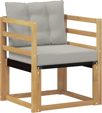 vidaXL Sof&aacute; De Exterior Madera Maciza De Acacia Y Textileno Blanco Vidaxl
