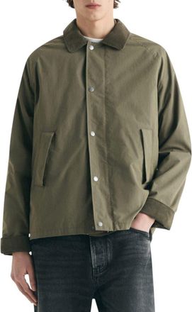 Scalpers Boxy Corduroy Collar Jacket in Khaki at Nordstrom, Size Xx-Large Eu