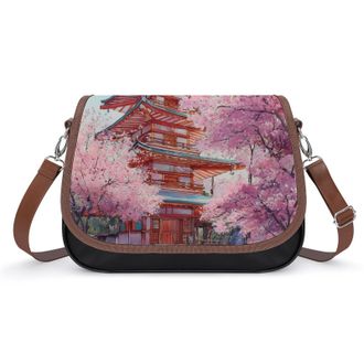 Generic Japanese Temples1 Cherry Flower Fashion Womens Crossbody Bags Novelty Handbag Shoulder Bag Purse