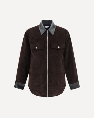 Bottega Veneta Giacca in velluto a costine con colletto in pelle Man 48