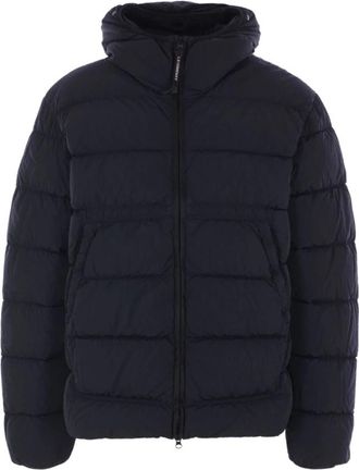 C.P. Company Blauwe Gewatteerde Ritsjas - Heren - Winterjassen - Blauw - S - Jassen