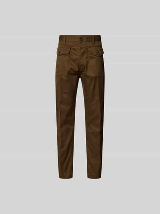 Dsquared2 Stoffhose mit Knopf- und Rei&szlig;verschluss in Oliv, Gr&ouml;&szlig;e 46