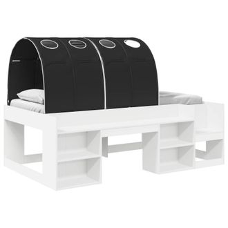 vidaXL Cama Con T&uacute;nel 3 Pcs Blanco Y Negro Madera De Ingenier&iacute;a Vidaxl