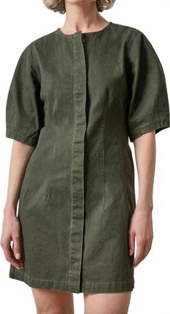 Lilla P Washed Twill Shirt Dress In Juniper