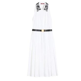 Max Mara Cotton Poplin Dress - Dames - Shirt Kleedjes - Wit - S - Katoen - Kleedjes
