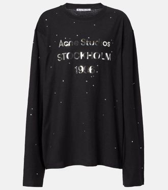 Acne Studios Embellished logo cotton and hemp jersey T-shirt