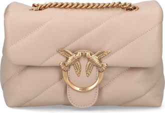 Pinko Structured Beige Handbag With Versatile Carrying Options
