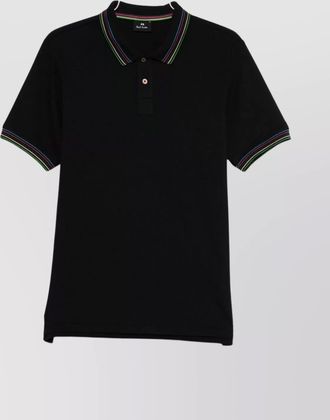 Paul Smith cotton blend polo shirt with striped collar