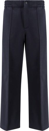 Moncler Interlock Trousers With Embossed Logo-Uomo