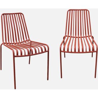 Sweeek Sweeek - Set di due sedie da giardino impilabili in acciaio