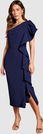 Coast One Shoulder Pencil Midi Dress in Navy at Nordstrom, Size 10