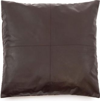 Bazar Bizar Funda de coj&iacute;n de cuero en chocolate 60x60x1 cm