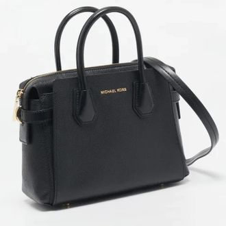Michael Kors Pre-owned Mini Bags, female, Black, Size: ONE SIZE Pre-owned Small Belted Satchel