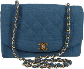 Chanel Pre-owned Canvas chanel-bags - Dames - Vintage Schoudertas - Blauw - ONE Size - Vintage