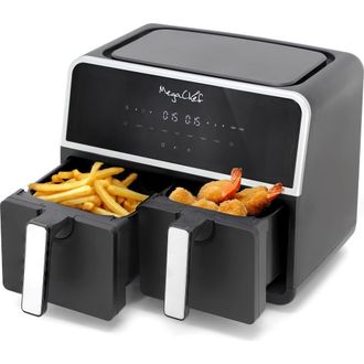 MegaChef Dual 4.8 + 4.8 Quart Digital Electric Air Fryer in Grey at Nordstrom