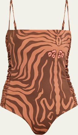 Johanna Ortiz Kuna Ruched One-Piece Swimsuit