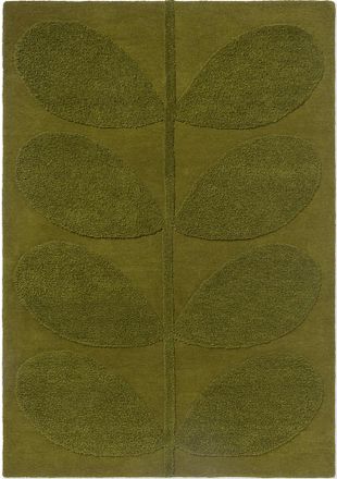 Orla Kiely Designer Teppich Solid Stem Olivgrün - handgetuftet, aus 100% reiner Schurwolle