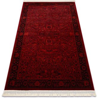 RugsX Rugsx - Orient 5125 Alfombra Burdeos / Negra Marco, Cl&aacute;sico, Ornamento, Con Flecos Red 150x230 Cm