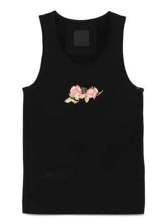 Givenchy logo-plaque tank top - women - Cotton - S - Black