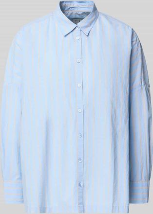 Emily van den Bergh Relaxed Fit Damenbluse mit Streifenmuster in Hellblau, Gr&ouml;&szlig;e 36