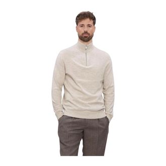 Profuomo Truien & Vesten, Heren, Beige, XL, Wol, Pullover Halve Rits