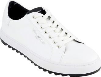 Karl Lagerfeld Leather Low Top Sneaker in White at Nordstrom, Size 10.5