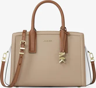 Michael Kors Laila Medium Color-Block Pebbled Leather Satchel