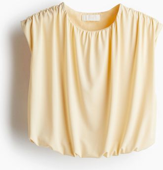 H&M Drapiertes Crop-Top - Yellow