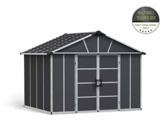 Palram Yukon 11 x 9 Shed - Polycarbonate - L271 x W332 x H252 cm - Dark Grey