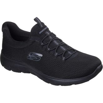 Skechers Summits Zomer Blush Textiel Dames Zwarte Trainers