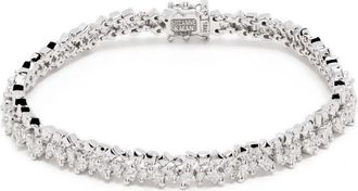 Suzanne Kalan 18kt White Gold Princess Diamond Tennis Bracelet - Womens - 18kt White Gold