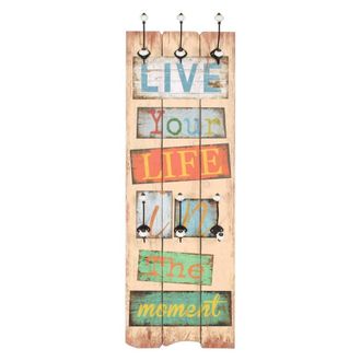 Berkfield Home Wall-mounted Coat Rack with 6 Hooks 120x40 cm LIVE LIFE