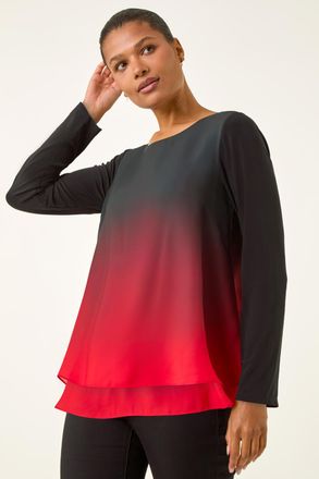 Roman Ombre Chiffon Overlay Top