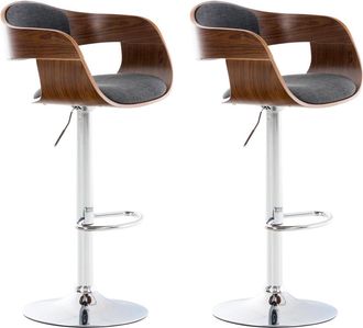 Clp Clp - Set De 2 Taburetes Kingston En Tela Nogal/gris Oscuro