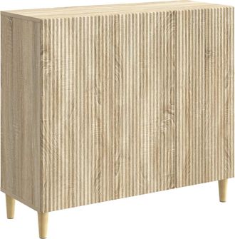vidaXL Aparador Roble Sonoma 89 X 34,5 X 80 Cm Madera De Ingenier&iacute;a Vidaxl