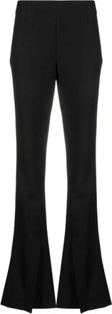 AMBUSH Ribbed Knit Wide-Leg Pants - Dames - Wijde Broeken - Zwart - XS - Wol - Broeken